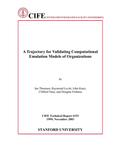CIFE  A Trajectory for Validating Computational Emulation Models of Organizations