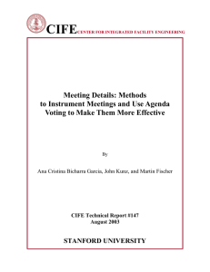 CIFE  Meeting Details: Methods to Instrument Meetings and Use Agenda