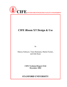 CIFE iRoom XT Design &amp; Use STANFORD UNIVERSITY