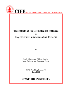 CIFE  The Effects of Project Extranet Software on