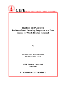 CIFE  Realism and Control: Problem-Based Learning Programs as a Data
