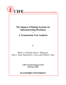 The Impact of Rating Systems on Subcontracting Decisions –