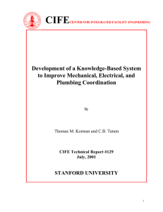 CIFE  Development of a Knowledge-Based System to Improve Mechanical, Electrical, and