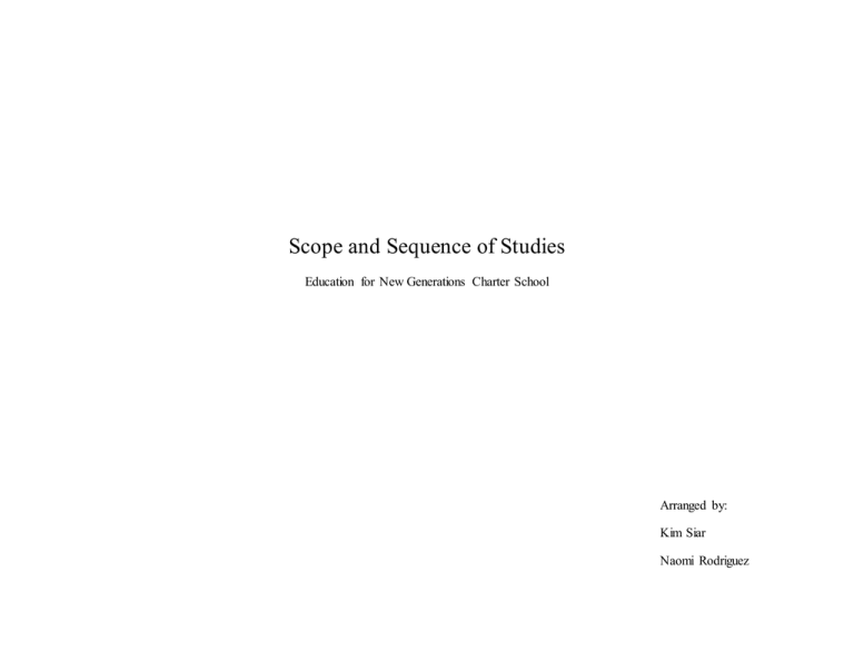 Scope And Sequence Of Studies Arranged By 