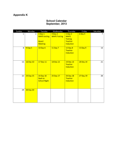 Appendix K  School Calendar September, 2013