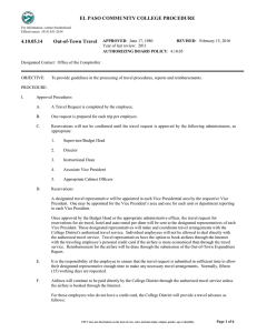 EL PASO COMMUNITY COLLEGE PROCEDURE 4.10.05.14 Out-of-Town Travel