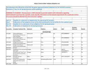 2016-17 District-Wide Textbook Adoptions List