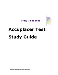 Accuplacer Test Study Guide  1