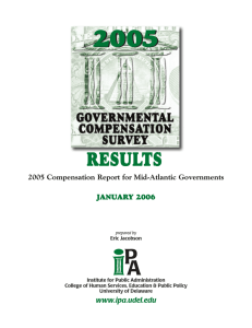 2005 RESULTS 2005 Compensation Report for Mid-Atlantic Governments JANUARY 2006