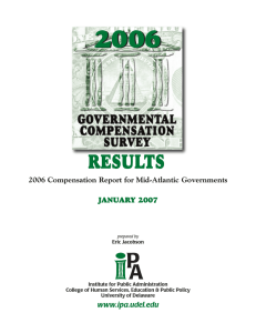 2006 RESULTS 2006 Compensation Report for Mid-Atlantic Governments JANUARY 2007