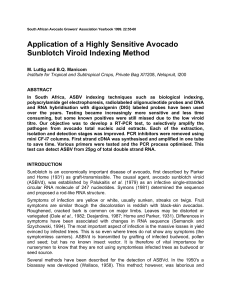 Application of a Highly Sensitive Avocado Sunblotch Viroid Indexing Method