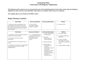 Institutional Plans Action Items with Budgetary Implications