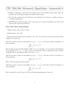 CSC 284/484 Advanced Algorithms - homework 6
