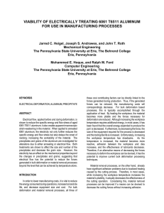 VIABILITY OF ELECTRICALLY TREATING 6061 T6511 ALUMINUM