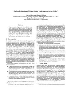 On-line Estimation of Visual-Motor Models using Active Vision