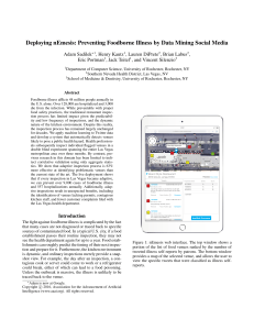 Deploying nEmesis: Preventing Foodborne Illness by Data Mining Social Media
