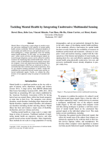 Tackling Mental Health by Integrating Unobtrusive Multimodal Sensing University of Rochester