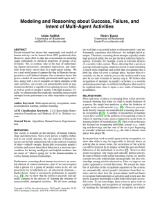 Modeling and Reasoning about Success, Failure, and Intent of Multi-Agent Activities