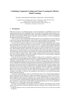 Combining Component Caching and Clause Learning for Effective Model Counting Tian Sang