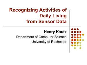 Recognizing Activities of Daily Living from Sensor Data Henry Kautz