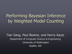 Performing Bayesian Inference by Weighted Model Counting
