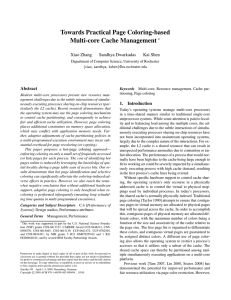 Towards Practical Page Coloring-based Multi-core Cache Management ∗ Xiao Zhang