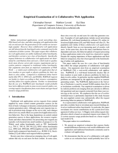 Empirical Examination of A Collaborative Web Application Christopher Stewart Matthew Leventi Kai Shen