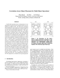 Correlation-Aware Object Placement for Multi-Object Operations Ming Zhong Kai Shen Joel Seiferas