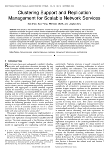 Clustering Support and Replication Management for Scalable Network Services