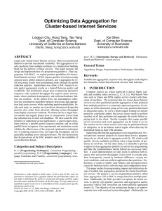 Optimizing Data Aggregation for Cluster-based Internet Services
