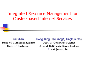 Integrated Resource Management for Cluster-based Internet Services