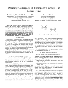 Deciding Conjugacy in Thompson’s Group F in Linear Time Francesco Matucci