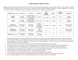 College Readiness Indicators 2016