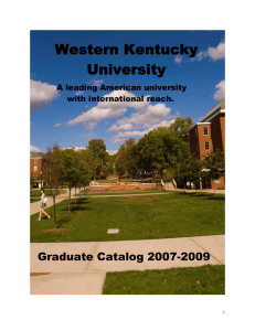 Western Kentucky University Graduate Catalog 2007-2009