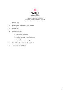 Graduate Council Agenda—September 10, 2015 Academic Affairs Conference RM 239