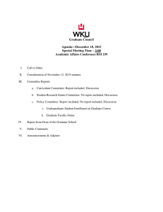 Graduate Council Agenda—December 10, 2015 Special Meeting Time – 2:00