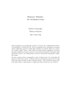 Domain Theory: An Introduction Robert Cartwright Rebecca Parsons