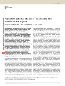 Population genomic analysis of outcrossing and recombination in yeast