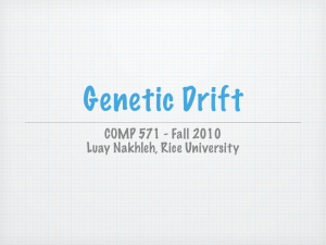 Genetic Drift COMP 571 - Fall 2010 Luay Nakhleh, Rice University