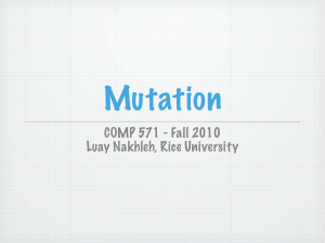 Mutation COMP 571 - Fall 2010 Luay Nakhleh, Rice University