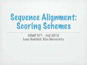Sequence Alignment: Scoring Schemes COMP 571 - Fall 2010 Luay Nakhleh, Rice University
