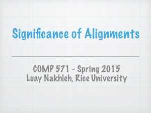 Significance of Alignments COMP 571 - Spring 2015 Luay Nakhleh, Rice University