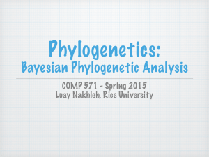 Phylogenetics: Bayesian Phylogenetic Analysis COMP 571 - Spring 2015 Luay Nakhleh, Rice University