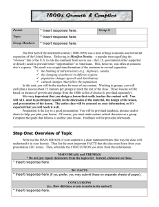 1800s Growth &amp; Conflict  * Insert response here.