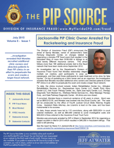 Jacksonville PIP Clinic Owner Arrested For Racketeering and Insurance Fraud HEADER HERE