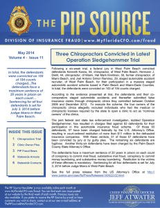 Three Chiropractors Convicted in Latest Operation Sledgehammer Trial HEADER HERE May 2014