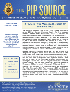 DIF Arrests Three Massage Therapists for Insurance Fraud HEADER HERE February 2014