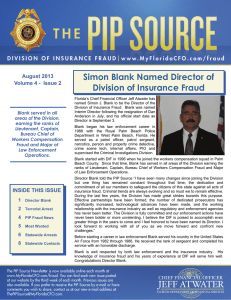 Simon Blank Named Director of Division of Insurance Fraud HEADER HERE August 2013