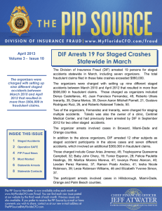DIF Arrests 19 For Staged Crashes Statewide in March HEADER HERE April 2013