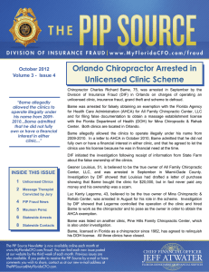 Orlando Chiropractor Arrested in Unlicensed Clinic Scheme HEADER HERE October 2012